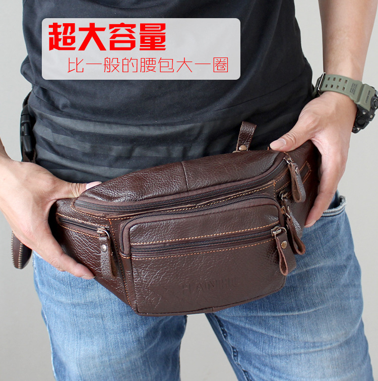 Sack Race Bag - Tas pinggang pria kulit sapi asli,
