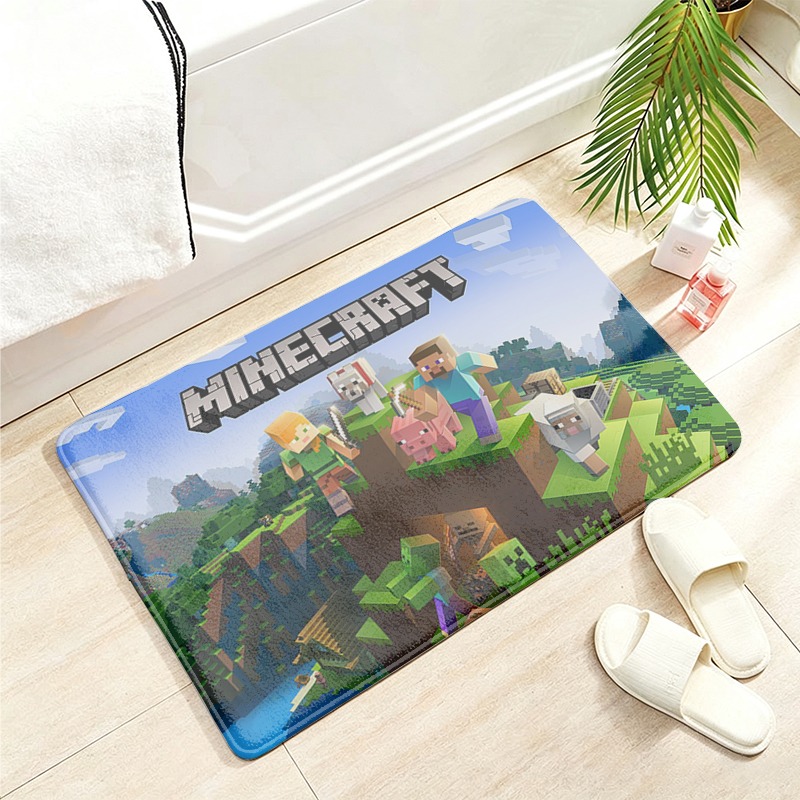 Party Games Minecraft - Keset Lantai Flanel Minecrafted untuk Kamar
