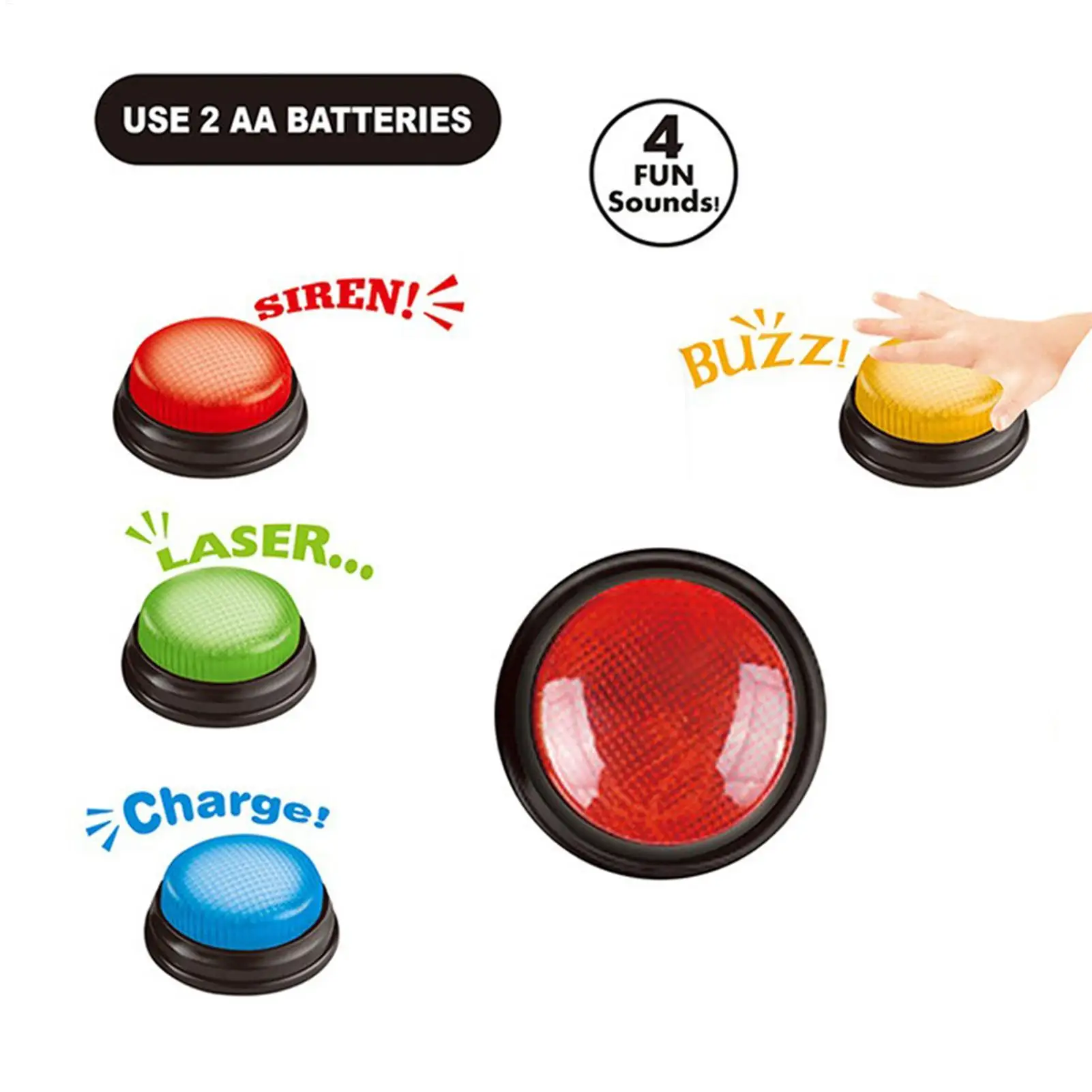 Party Games Easter For Kids - Tombol Jawaban Cepat 4-Piece Game Buzzer
