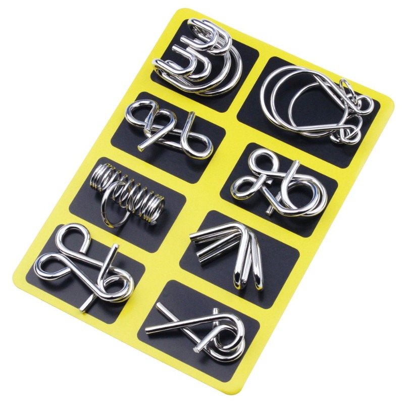 8 Buah Set Puzzle Logam Klasik - Party Games At Home ulasan dan harga