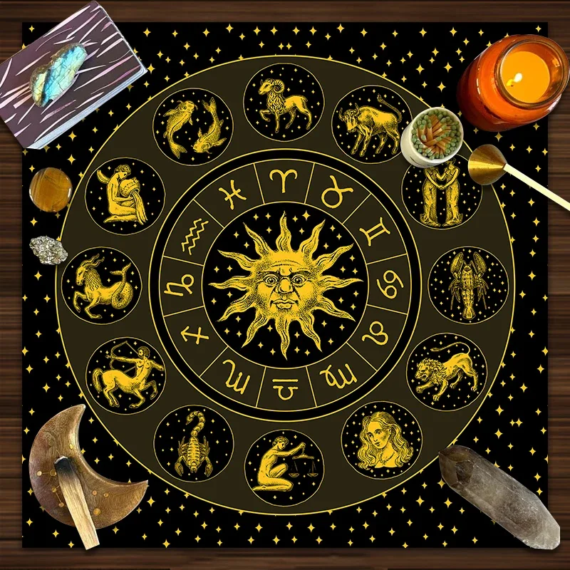 Kain Tarot Emas Zodiak Matahar - Zodiac Party Games ulasan dan harga